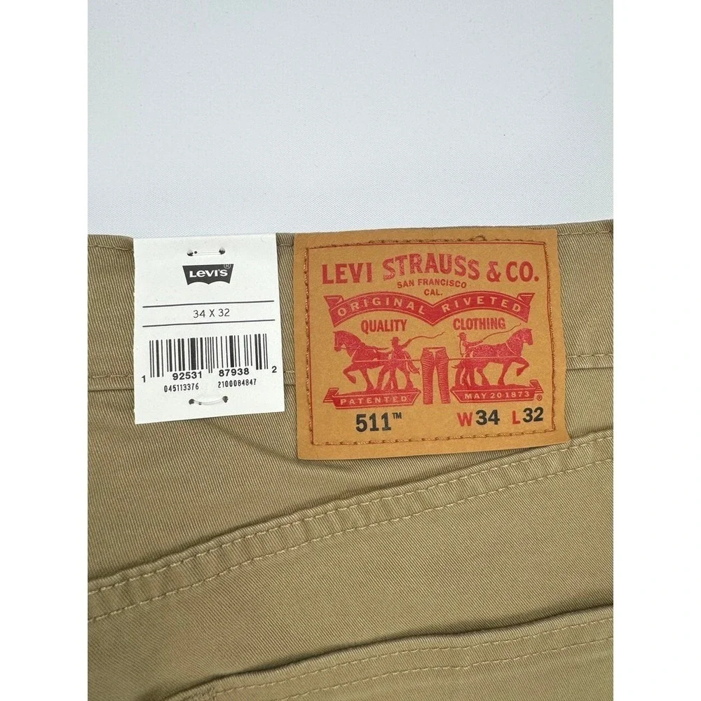 Levis 511 Slim Fit All Seasons Performance Pants Harvest Gold Brown 34x32